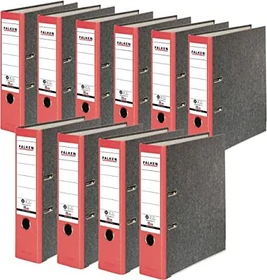 Falken Wolkenmarmor Ordner 2-Ring Recycling, 80mm, A4, rot, 10er-Pack