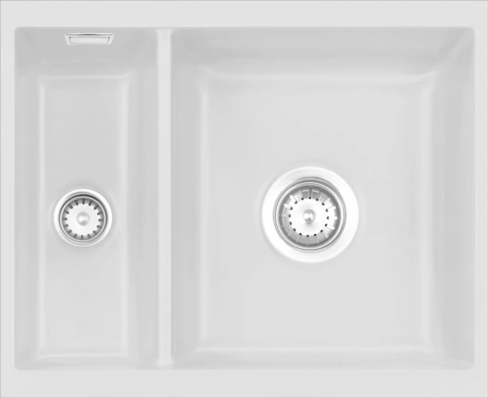 systemceram Mera 60 U/g Unterbau Becken rechts mit Ablauffernbedienung satin