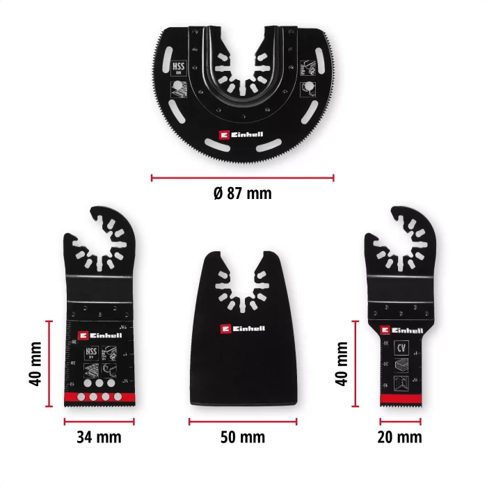 Einhell Zubehörset für Multifunktionswerkzeug, 4-tlg.