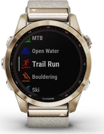 Garmin Fenix 7S Sapphire Solar cream gold titanium/cream heather