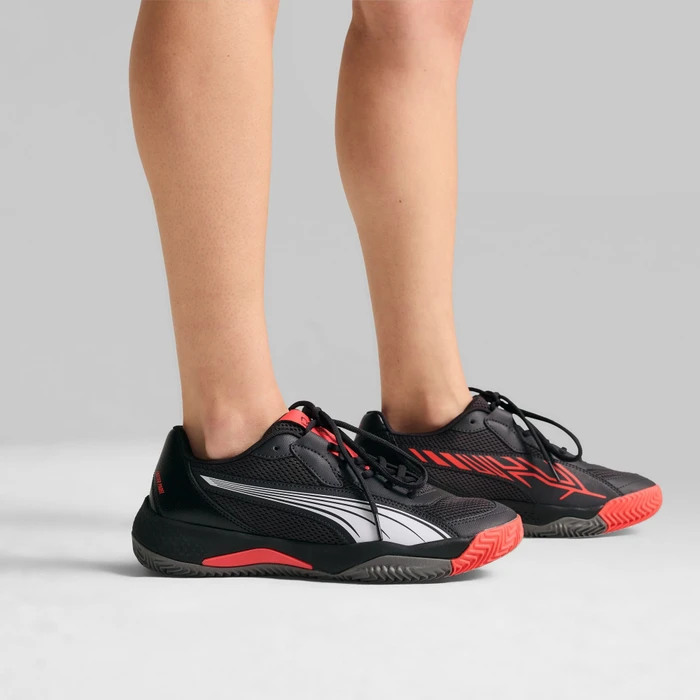 Puma Nova Court flat dark gray/puma black/flat medium gray/active red (Damen)