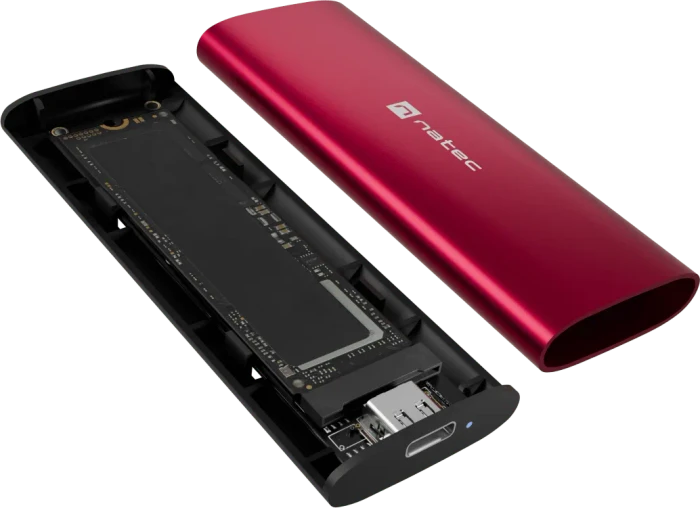 Natec Rhino M.2 NVMe Lite, Ruby Red, USB-C 3.1