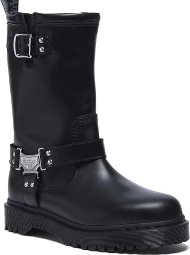 Dr. Martens Anistone Tall Leather Biker Boots schwarz