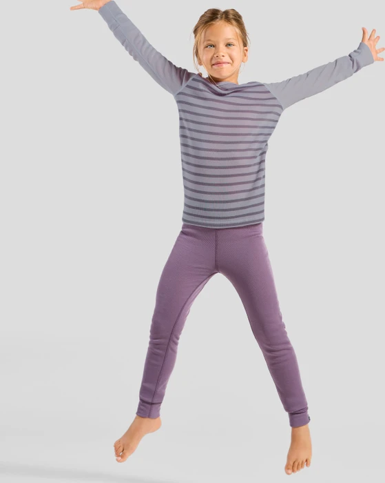 Odlo Active Warm Eco Stripes Funktionsshirt langarm misty lilac/gray ridge (Junior)