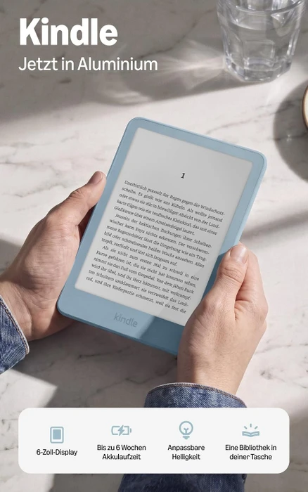 Amazon Kindle 13. Gen, Alpenblau, 32GB Flash, ohne Werbung [2026]
