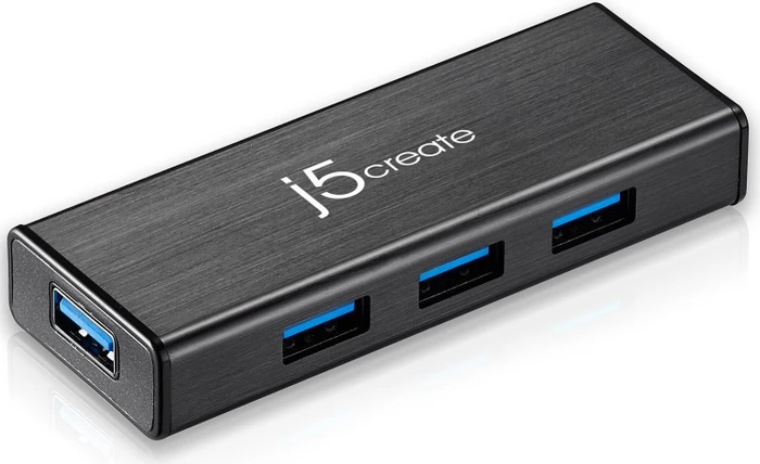 j5create Mini USB-Hub, 4x USB-A 3.0, USB 3.0 Micro-B [Buchse]