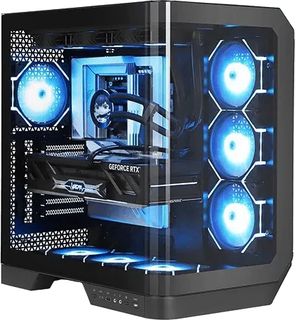 DarkFlash DY570 Black, Glasfenster