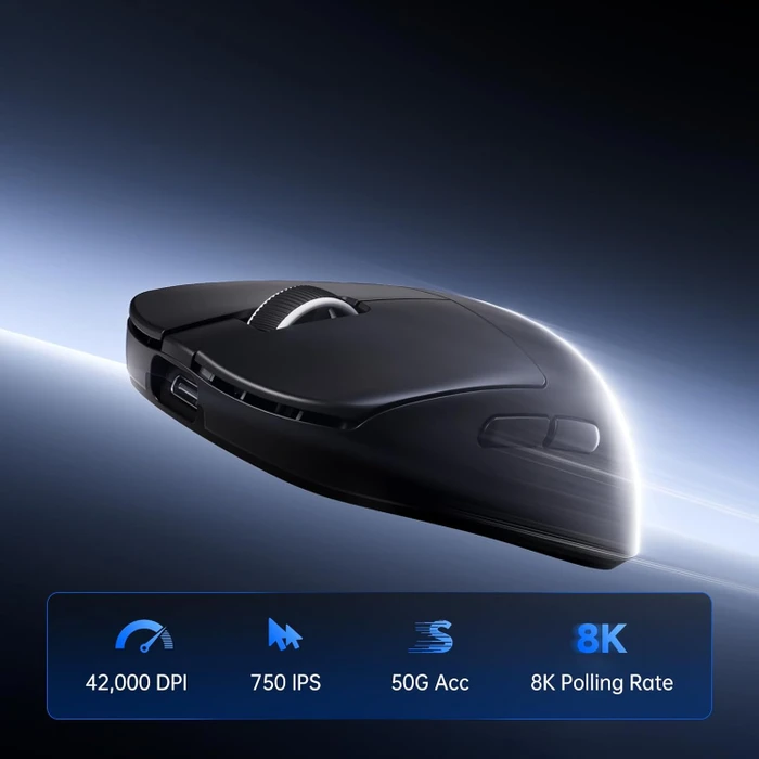 Mchose L7 Ultra+ 8K Lightweight Wireless Gaming Mouse, schwarz, USB/Bluetooth
