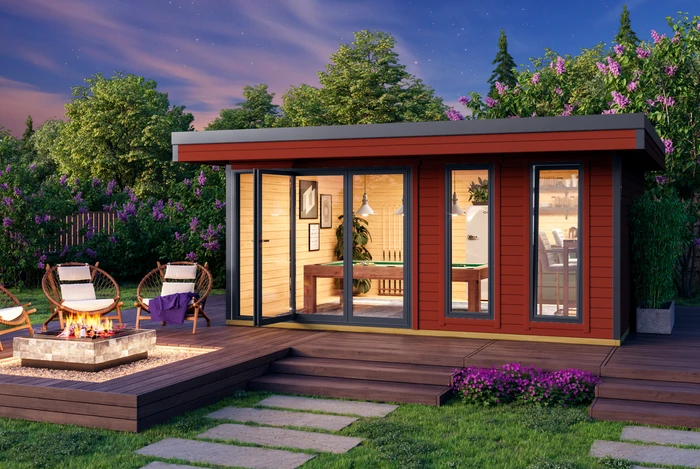 Lasita Maja Domeo 8 Gartenhaus schwedenrot