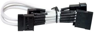 NZXT SATA-Stromadapter 4-Pin [IDE] auf 4x 15-Pin [SATA] 20cm, sleeved weiß