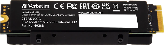 Verbatim Vi7000G PCIe NVMe SSD 2TB, M.2 2280 / M-Key / PCIe 4.0 x4, Kühlkörper