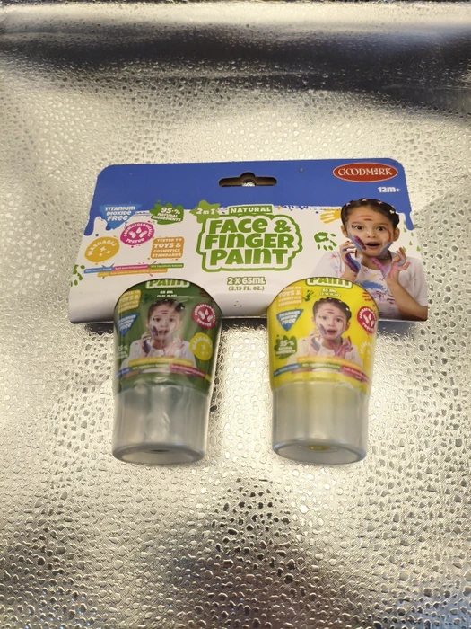 Boti Natural Face & Fingerpaint Fingerfarbe, grün/gelb, 65ml, 2er-Pack