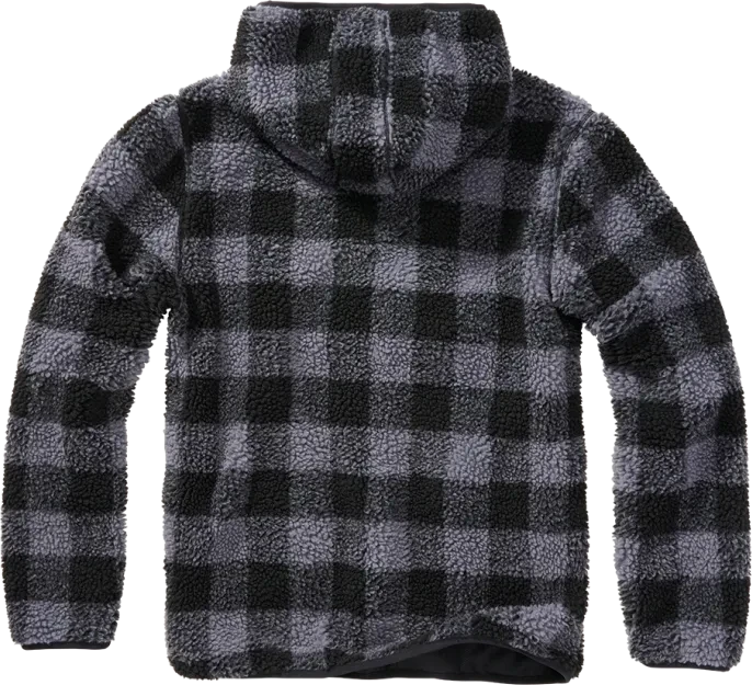 Brandit Teddyfleece Worker Hoodie black/grey gingham (Herren)