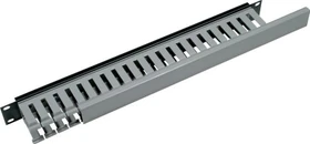 Triton einseitiger 19" Kunststoffkabelkanal, hellgrau, 1HE