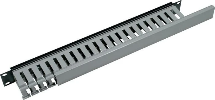 Triton einseitiger 19" Kunststoffkabelkanal, hellgrau, 1HE