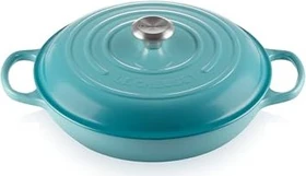 Le Creuset Gourmet-Profitopf Bräter aus Gusseisen rund 30cm 3.5l karibik