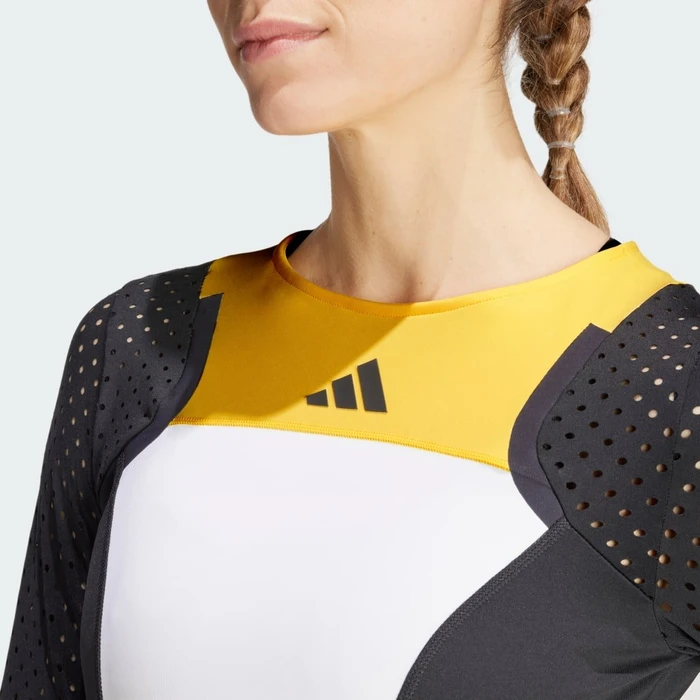 adidas Tennis Heat.RDY Cropped FreeLift Shirt langarm white/spark/black (Damen)