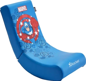X Rocker Marvel Hero Video Rocker Gaming Bodensessel für Kinder/Jugendliche, Captain America blau