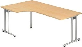 Hammerbacher Ergonomic N-Serie NS82/3 Eckschreibtisch 200x120cm Ahorn/silber