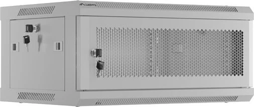 Lanberg WF01 Series 19" Wandschrank 4HE, hängend, Flatpack, Gitternetztür, IP20, RAL 7035, 450mm tief