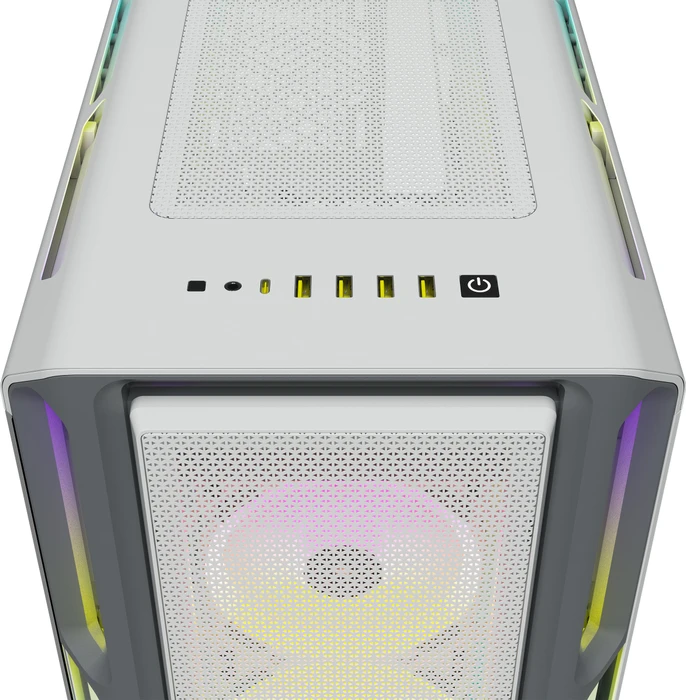 Corsair iCue 5000T RGB TG, weiß, Glasfenster