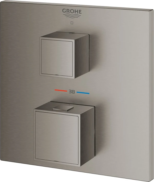 Grohe Grohtherm Cube Thermostat-Brausearmatur hard graphite gebürstet