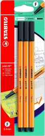 STABILO point 88 schwarz, 3er-Pack