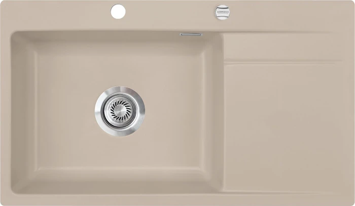 systemceram Stema 86 SL F Einbau Becken links mit Ablauffernbedienung fango