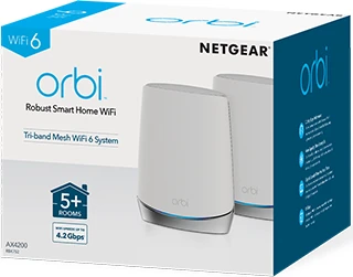 Netgear Orbi Wi-Fi 6, 750 Serie RBK752, AX4200, Router und Repeater Set, 2er-Bundle