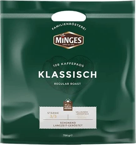 Minges Café Créme Regular Kaffeepads, 108 Stück (6x 18 Stück)