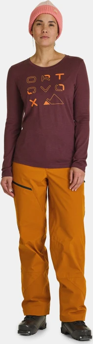Ortovox 185 Merino Brand Outline Funktionsshirt langarm winetasting (Damen)