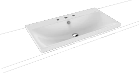 Kaldewei Silenio 3041 Aufsatzwaschtisch 90x46x4cm, Perl-Effekt, alpinweiß