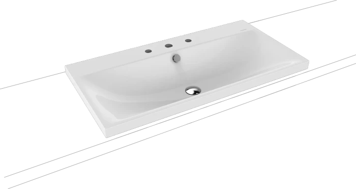 Kaldewei Silenio 3041 Aufsatzwaschtisch 90x46x4cm, Perl-Effekt, alpinweiß