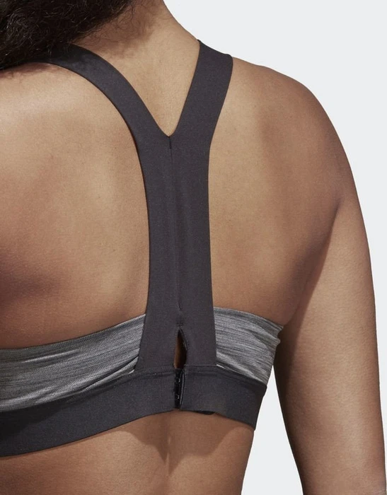 adidas Stronger For It Racer-Back Heather Sport-BH dark grey heather/black (Damen)
