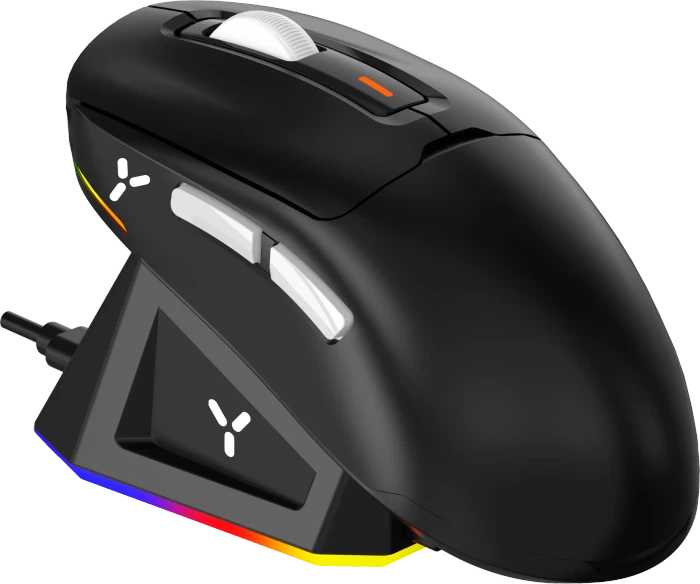ISY IGM-6000-BK Ultralight Wireless Gaming Maus mit Ladestation schwarz, USB