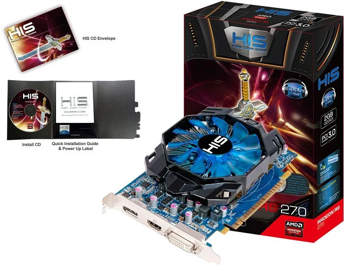 HIS Radeon R9 270 iCooler Boost Clock, 2GB GDDR5, DVI, HDMI, DP