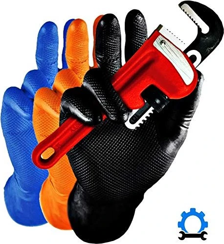 Franz Mensch Hygostar Nitril Power Grip Einweghandschuhe M schwarz, 50 Stück