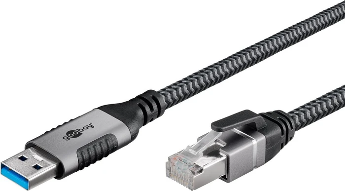 goobay CAT6 U/FTP 5m Ethernet-Kabel LAN-Adapter, RJ-45, USB-A 3.0 [Stecker]