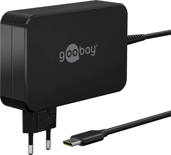 Wentronic USB-C-Ladegerät für Laptops (90W) schwarz