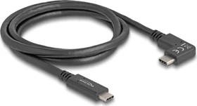 DeLOCK USB-C auf USB-C Kabel, USB 3.1 mit DP, 10Gb/s, 4K, 60W USB PD, links gewinkelt, E-Marker, schwarz, 1m (80037)