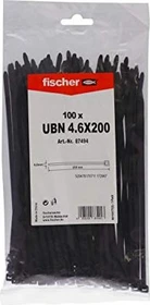fischer UBN Kabelbinder, 4.6mm, 200mm, schwarz, 100er-Pack