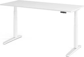 Hammerbacher Ergonomic Aktiv XBHM19 elektrisch höhenverstellbarer Sitz-Steh-Schreibtisch 180x80cm weiß/weiß