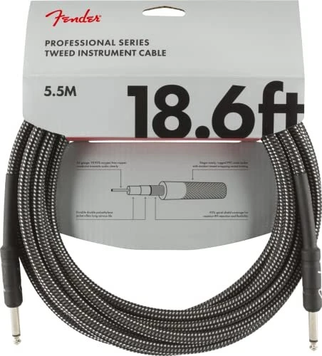 Fender Professional Series Instrument Cable Gray Tweed 5.5m