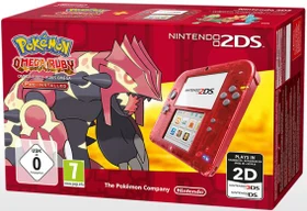 Nintendo 2DS Pokémon Omega Rubin Bundle transparent/rot
