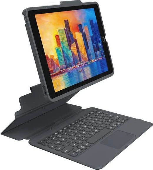 ZAGG Pro Keys mit Trackpad für iPad 7/iPad 8/iPad 9, schwarz/grau, DE