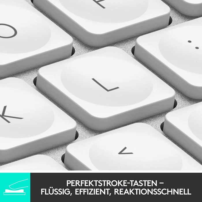Logitech MX Keys Mini for Mac, LEDs weiß, Logi Bolt, Pale Gray, weiß/grau, USB/Bluetooth, DE