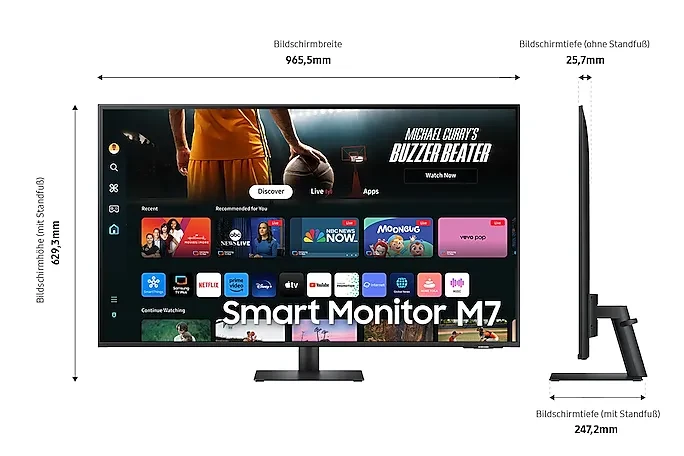 Samsung Smart Monitor M7 M70D (2024), schwarz, 43"