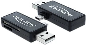 DeLOCK OTG Dual-Slot-Cardreader, USB-A 2.0/USB 2.0 Micro-B [Stecker] (91731)