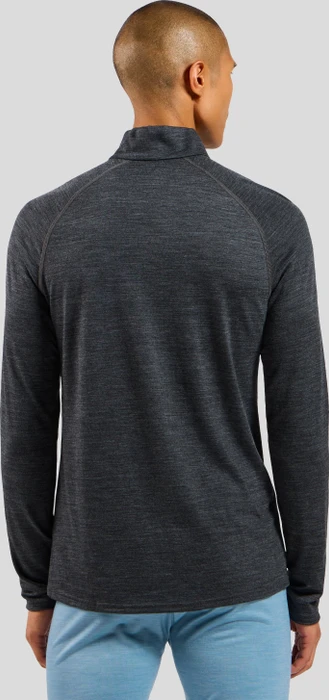 Odlo Performance Wool 150 Baselayer Halfzip Funktionsshirt langarm provincial blue/dark grey melange (Herren)