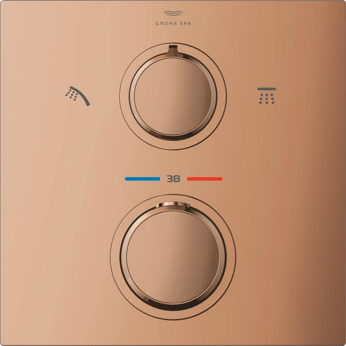 Grohe Allure Thermostat-Brausebatterie mit integrierter 2-Wege-Umstellung warm sunset